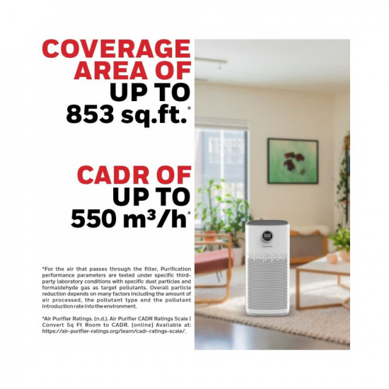 Honeywell Air Touch P2 Indoor Air Purifier. Anti-Bacterial, H13 HEPA Filter, Activated Carbon Filter, removes 99.99% Pollutants, Micro Allergens, 4 Stage Filtration, UV LED, WIFI, Covers Upto 853sq.ft