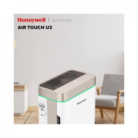 Honeywell Air touch U2 Indoor Air Purifier. Anti-Bacterial, Activated Carbon, H13 HEPA Filter,Removes 99.99% Pollutants,Micro Allergens, 5 Stage Filtration, UV LED,Ionizer,WIFI, Covers Upto 1008sq.ft