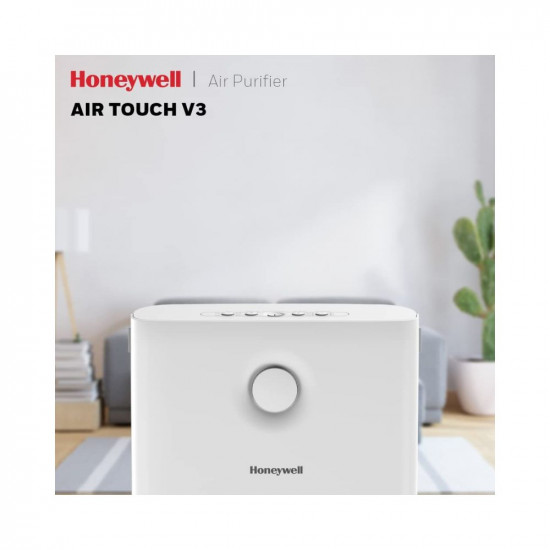 Honeywell Air touch V3 Indoor Air Purifier. Pre-Filter, H13 HEPA Filter, Activated Carbon Filter, Removes 99.99% Pollutants & Micro Allergens, 3 Stage Filtration, Coverage Area of 465 sq.ft