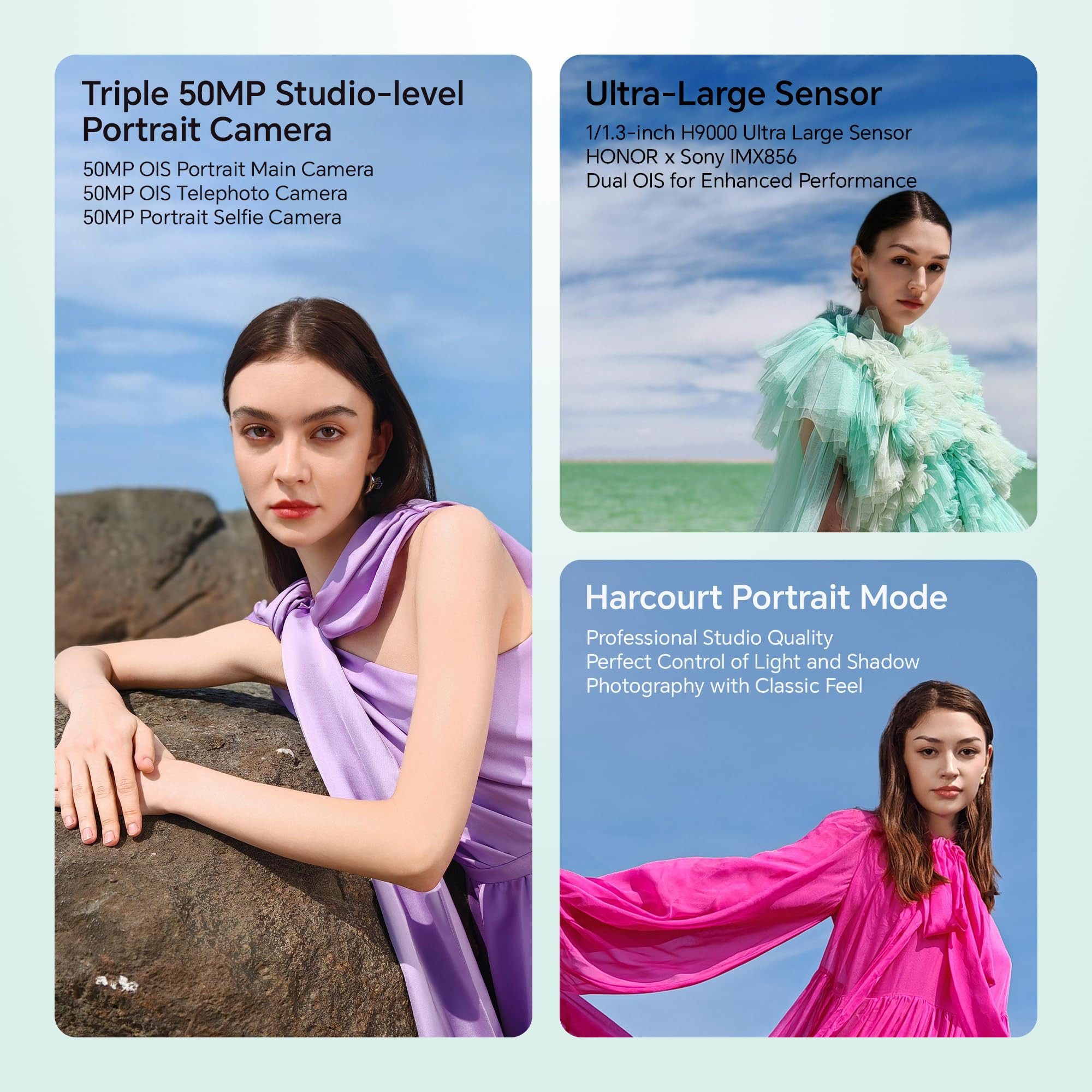 HONOR 200 Pro 5G Ocean Cyan 12GB512GB  678-inch AMOLED Quad-Curved Display  Dual OIS 50MP50MP12MP Camera  50MP Selfie Camera  Snapdragon 8s Gen 3  AI-Powered MagicOS 80  Without Charger