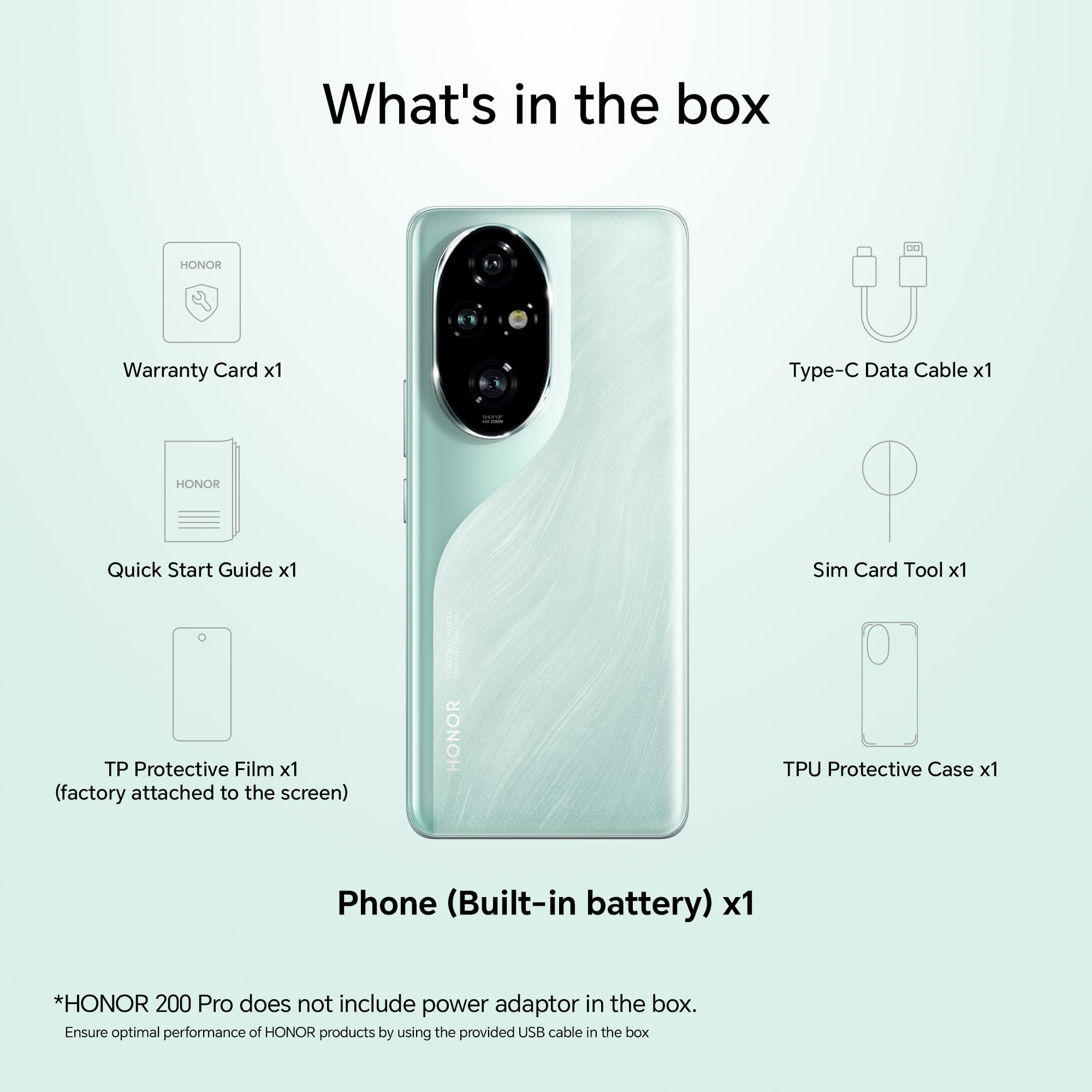 HONOR 200 Pro 5G Ocean Cyan 12GB512GB  678-inch AMOLED Quad-Curved Display  Dual OIS 50MP50MP12MP Camera  50MP Selfie Camera  Snapdragon 8s Gen 3  AI-Powered MagicOS 80  Without Charger