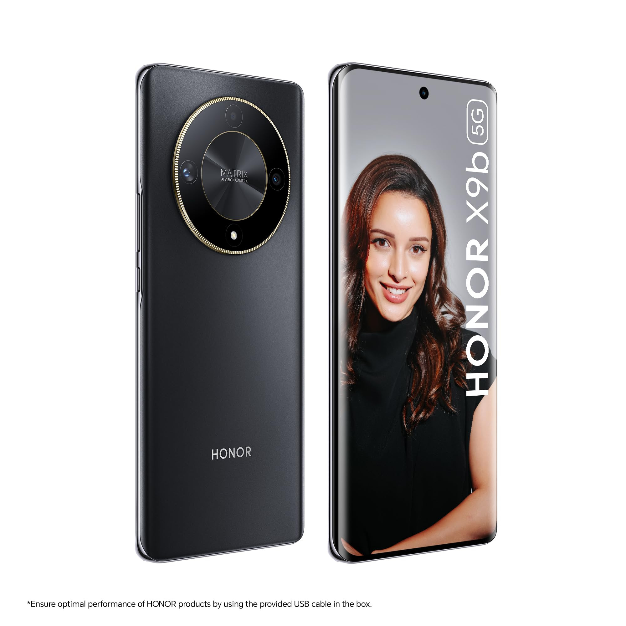 HONOR X9b 5G Midnight Black 8GB  256GB  Indias First Ultra-Bounce Anti-Drop Curved AMOLED Display  5800mAh Battery  108MP Primary Camera  Without Charger
