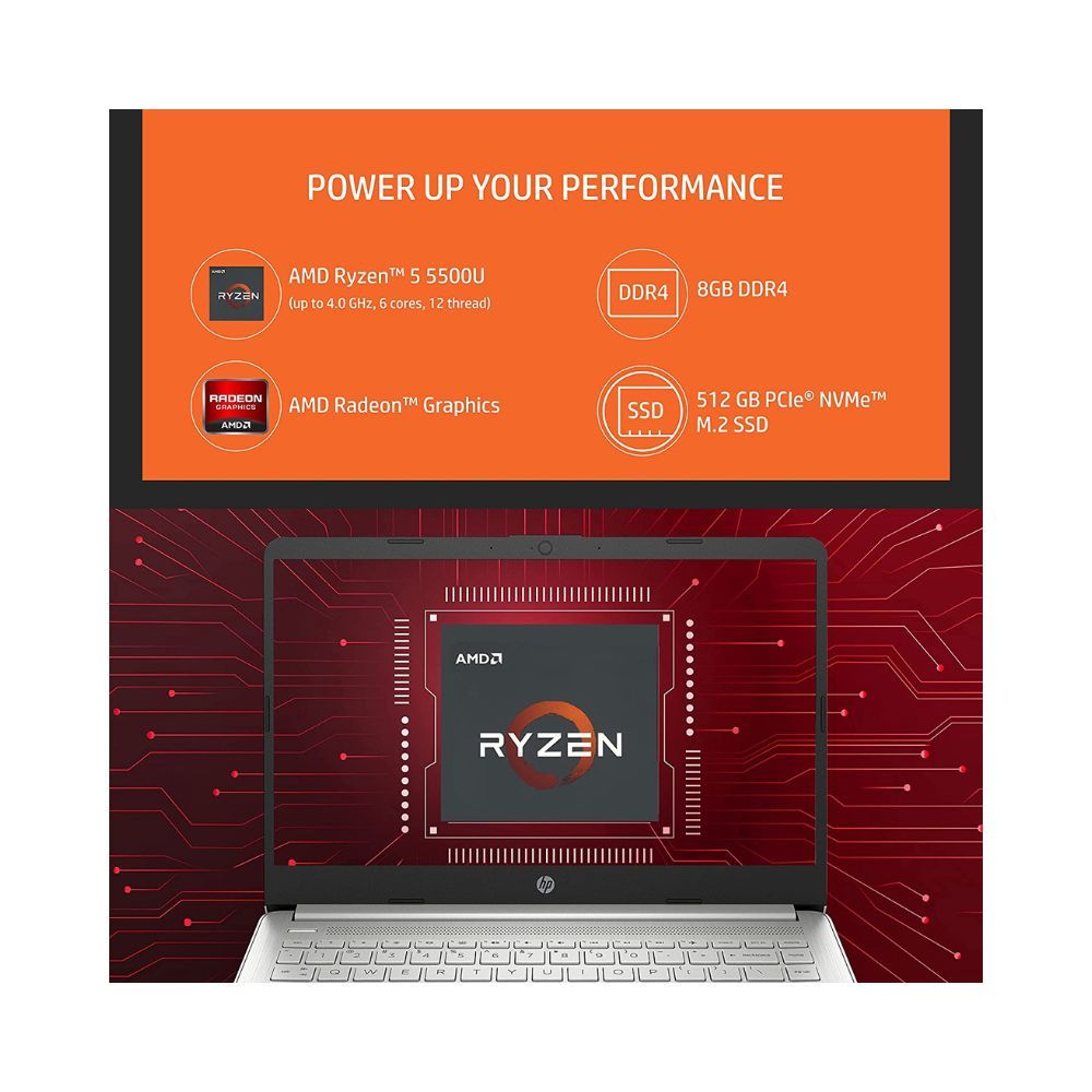 HP 14s, AMD Ryzen 5-5500U 14 inches(35cm) FHD, IPS, Micro-Edge Display Laptop