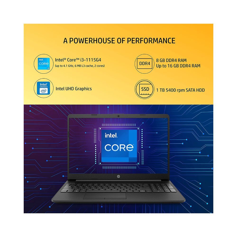 HP 15s, 11th Gen Intel Core i3 8GB RAM/1TB HDD+256 GB SSD 15.6-inches/39.6 cm FHD Laptop