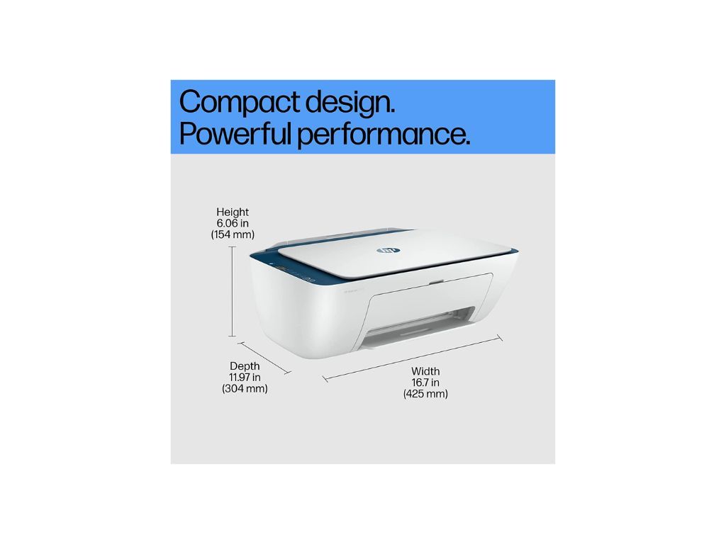 HP Deskjet 2723 AIO Printer, Copy, Scan, WiFi, Bluetooth, USB, Simple Setup with HP Smart App, Ideal for Home.