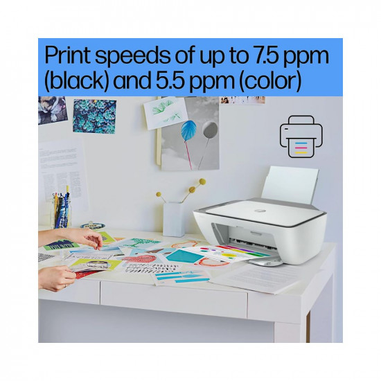 HP Ink Advantage 2776 Printer, Copy, Scan, Dual Band WiFi, Bluetooth, USB, Simple Setup Smart App, Ideal for Home.