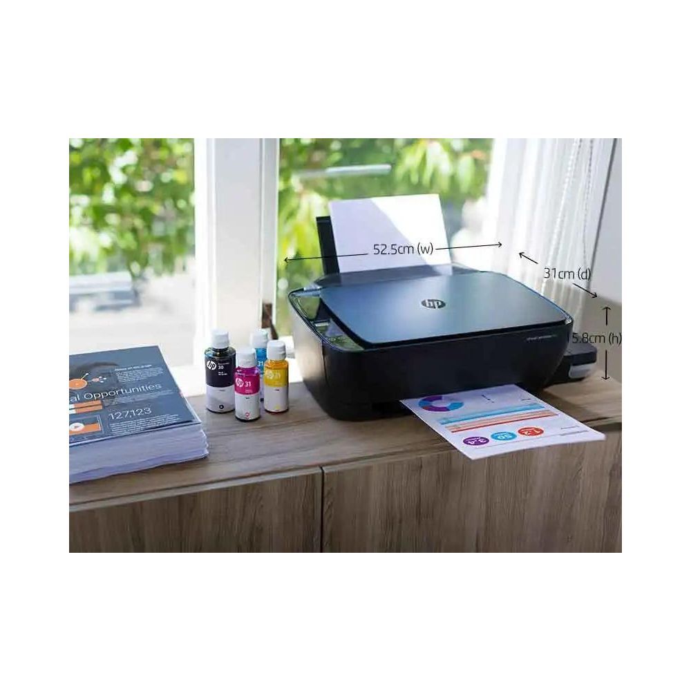 HP Ink Tank 319 Colour Printer with 1 additional black ink bottle in the box, Print, Scan & Copy