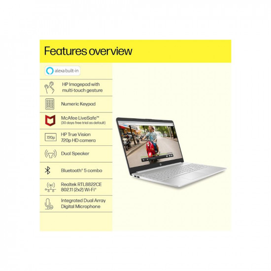 HP Laptop 15s 11th Gen Intel Core i3-1115G4 156-inch 396 cm FHD 8GB DDR4 512GB SSD Intel UHD Graphics Thin  Light Dual Speakers Win 11 MSO 2021 Silver 169 kg fr2511TU