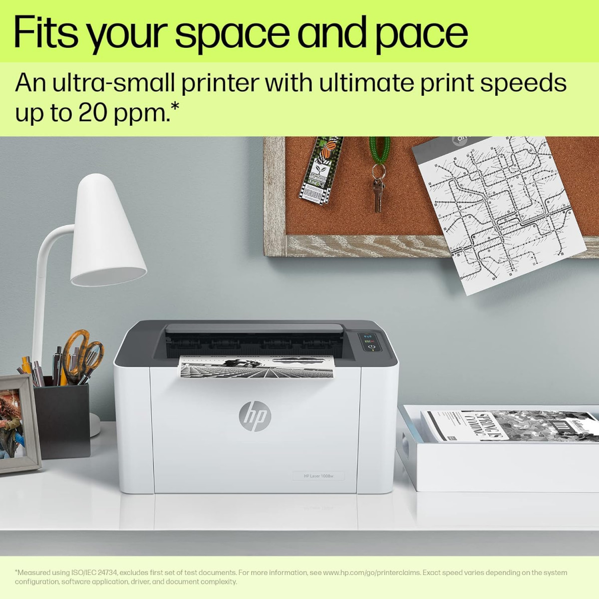 HP Laser 1008w Printer Wireless Single Function Print Hi-Speed USB 20 Up to 21 ppm 150-sheet Input Tray