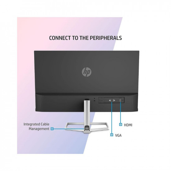 HP M24f 23.8-Inch(60.45cm) Eye Safe Certified Full HD 1920 x 1080 Pixels IPS 3-Sided Micro-Edge LED Monitor, 75Hz, AMD Free Sync with 1xVGA, 1xHDMI 1.4 Ports, 300 nits Silver