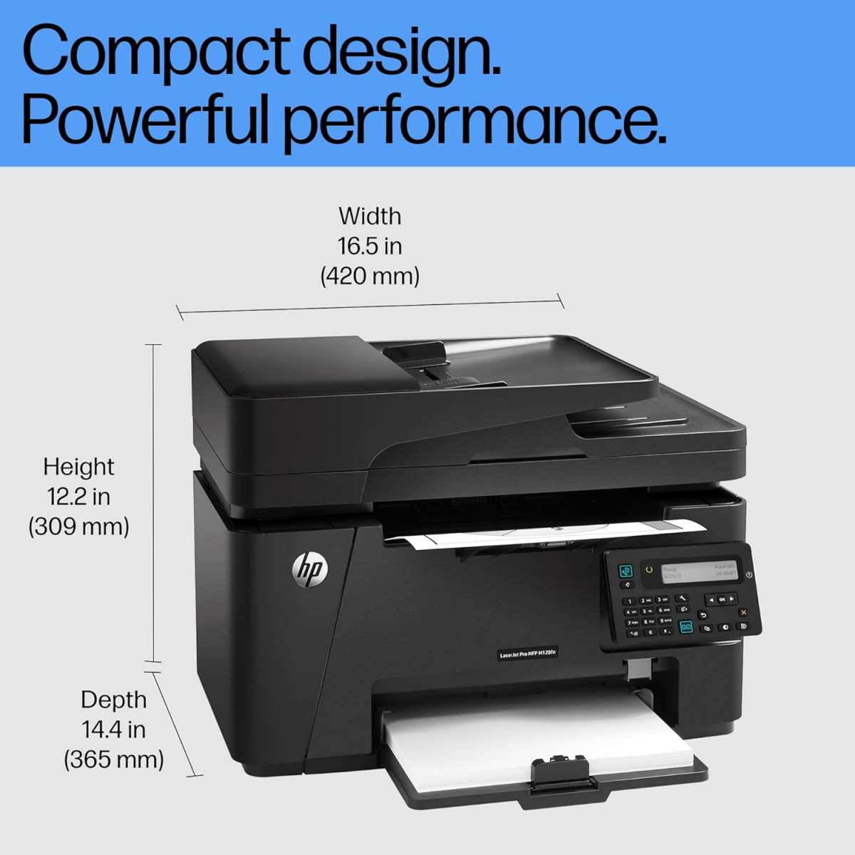 HP MFP M128fn Laserjet Printer Print Copy Scan Automatic Document Feeder Ethernet Fast Printing Upto 20ppm