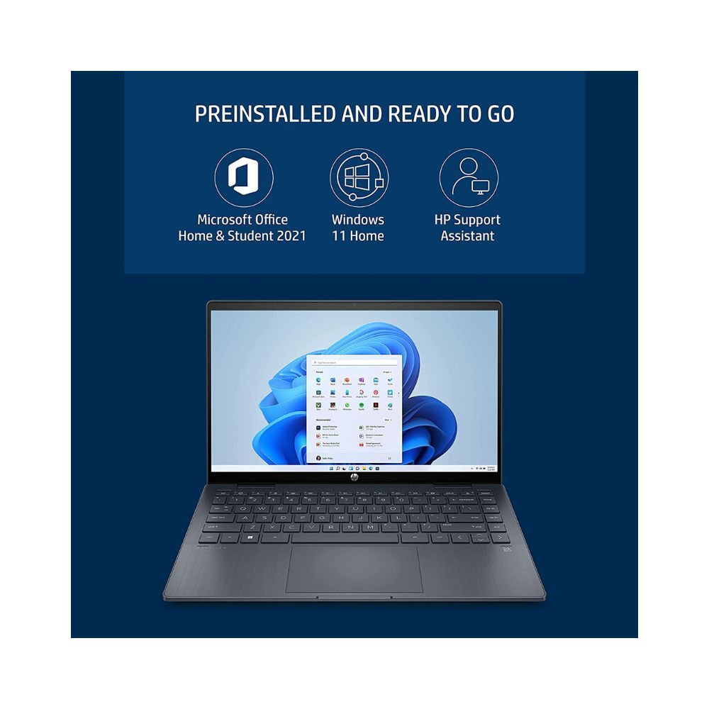 HP Pavilion x360,12th Gen Intel Core i5-1235U 8GB RAM/512GB SSD 14-inch(35.6 cm) Multitouch-enabled Micro-Edge FHD Laptop