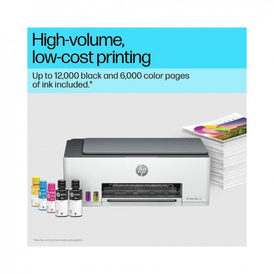 HP Smart Tank 520 All-in-one (Print, Scan& Copy) Colour Printer with 1 Extra Black Ink Bottle (Upto 12000 Black & 6000 Colour Prints) & 1 Year Additional Warranty with PHA; Claim Free Smart Watch