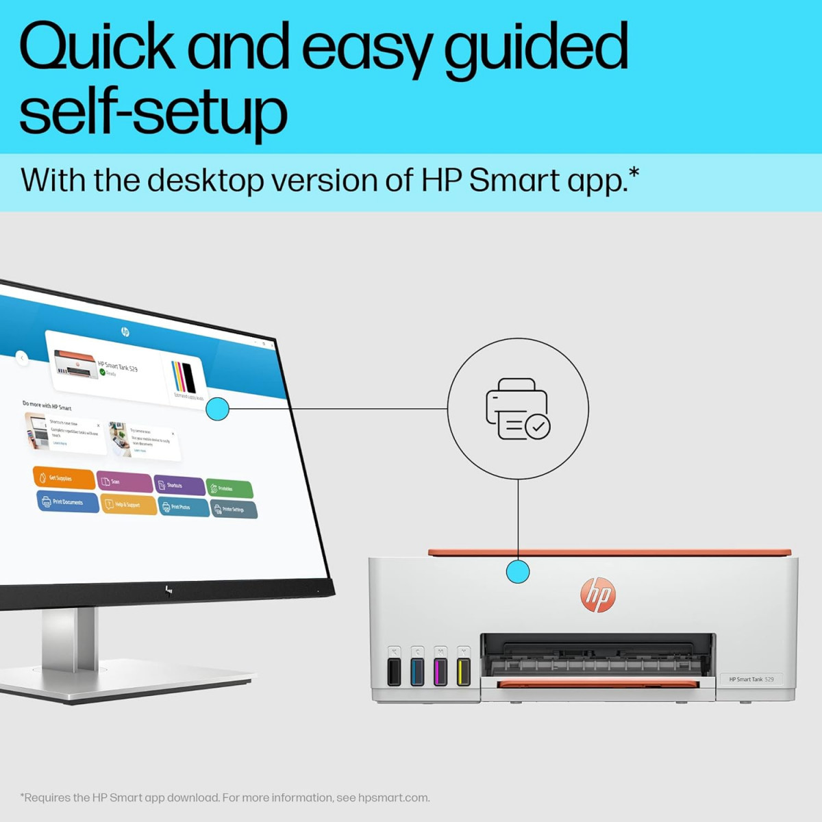 HP Smart Tank 529 AIO Colour Printer Upto 6000 Black  6000 Colour Pages Included in The Box- Print Scan  Copy for OfficeHome