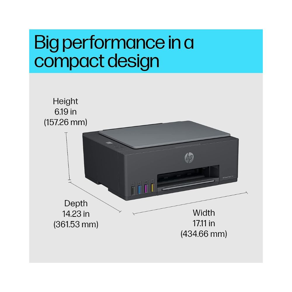 HP Smart Tank 581 All-in-one WiFi Colour Printer with 2 Extra Black Ink BottlesUpto 18000 Black and 6000 Colour Prints