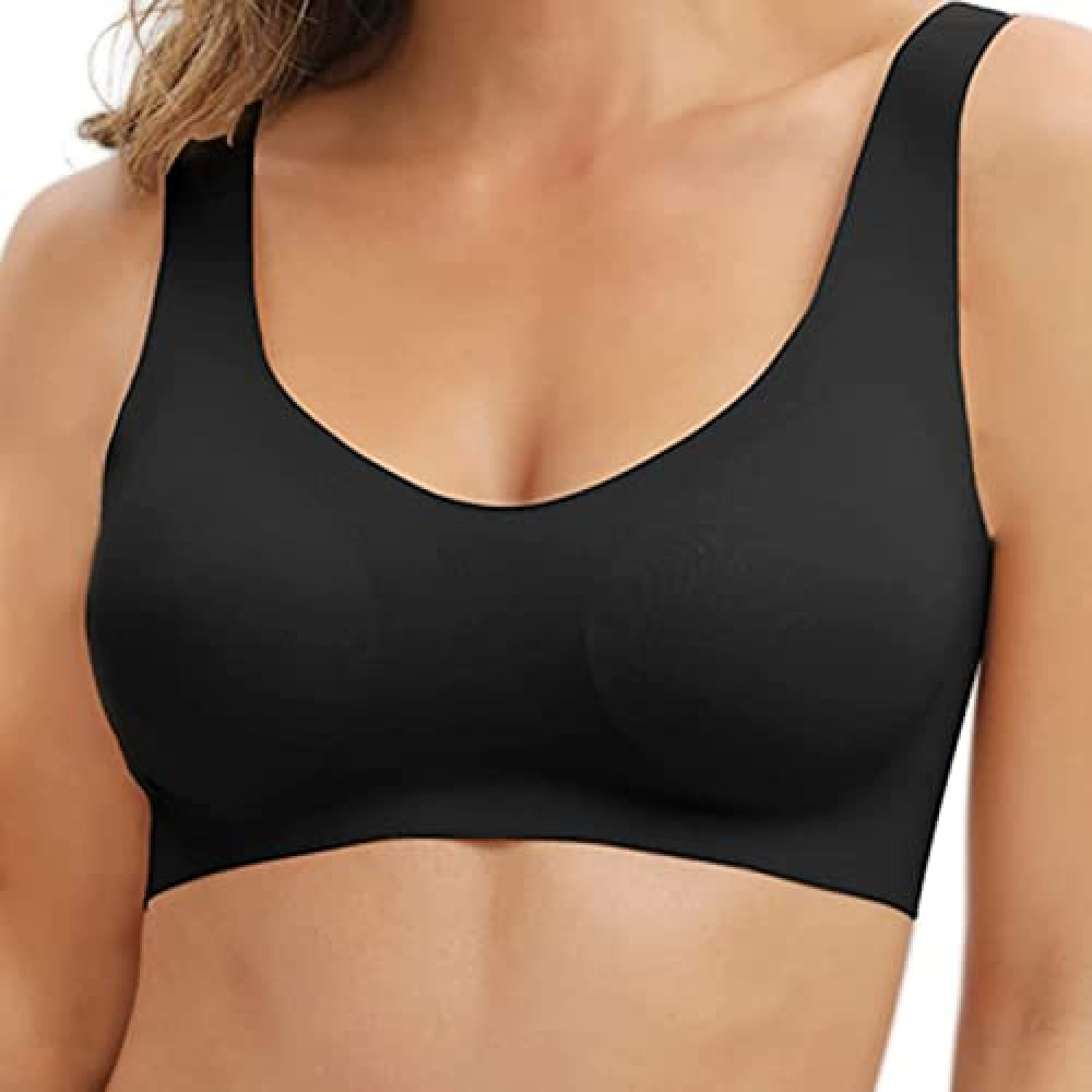 HSR Women's Seamless Bra Thin Soft Comfort Wireless Bra for Women with  Removable Pads,Size 2XL