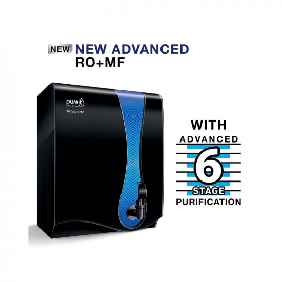 HUL Pureit Advanced RO + MF 6 Stage 7Litre wall mounted/counter top water Purifier, Black