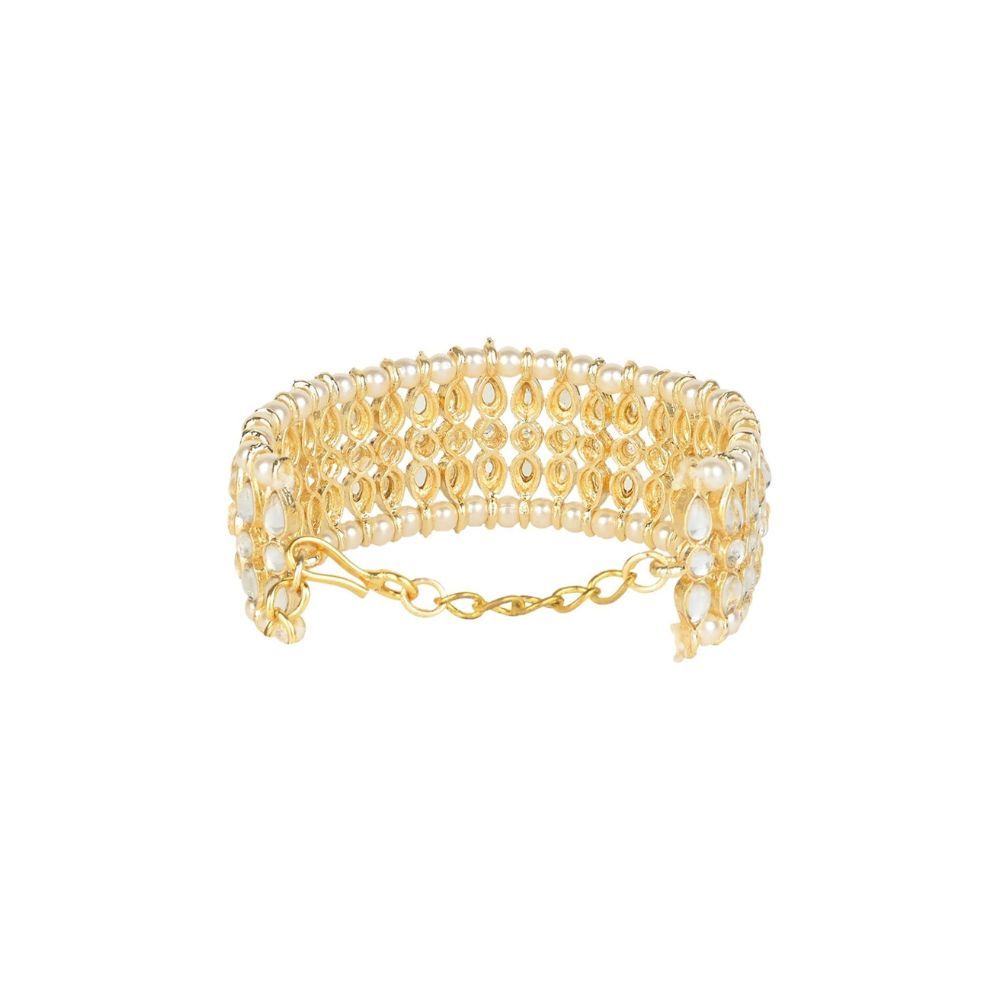I Jewels 18K Gold Plated Traditional Ethnic Adjustable Bracelet For Women & Girls (ADB230W)