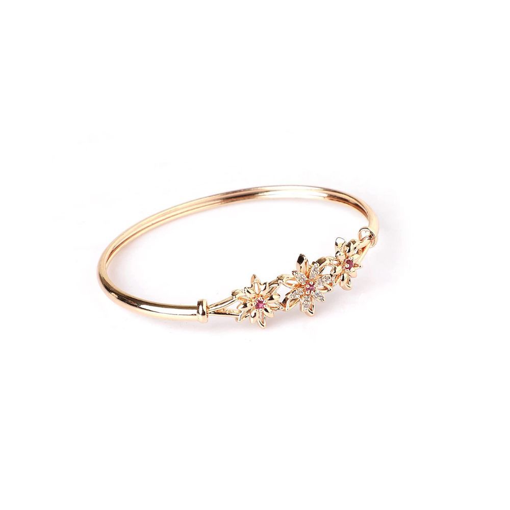 I Jewels 18K Rose Gold Plated Cubic Zirconia Bracelet Jewellery for Women & Girls (ADB191)