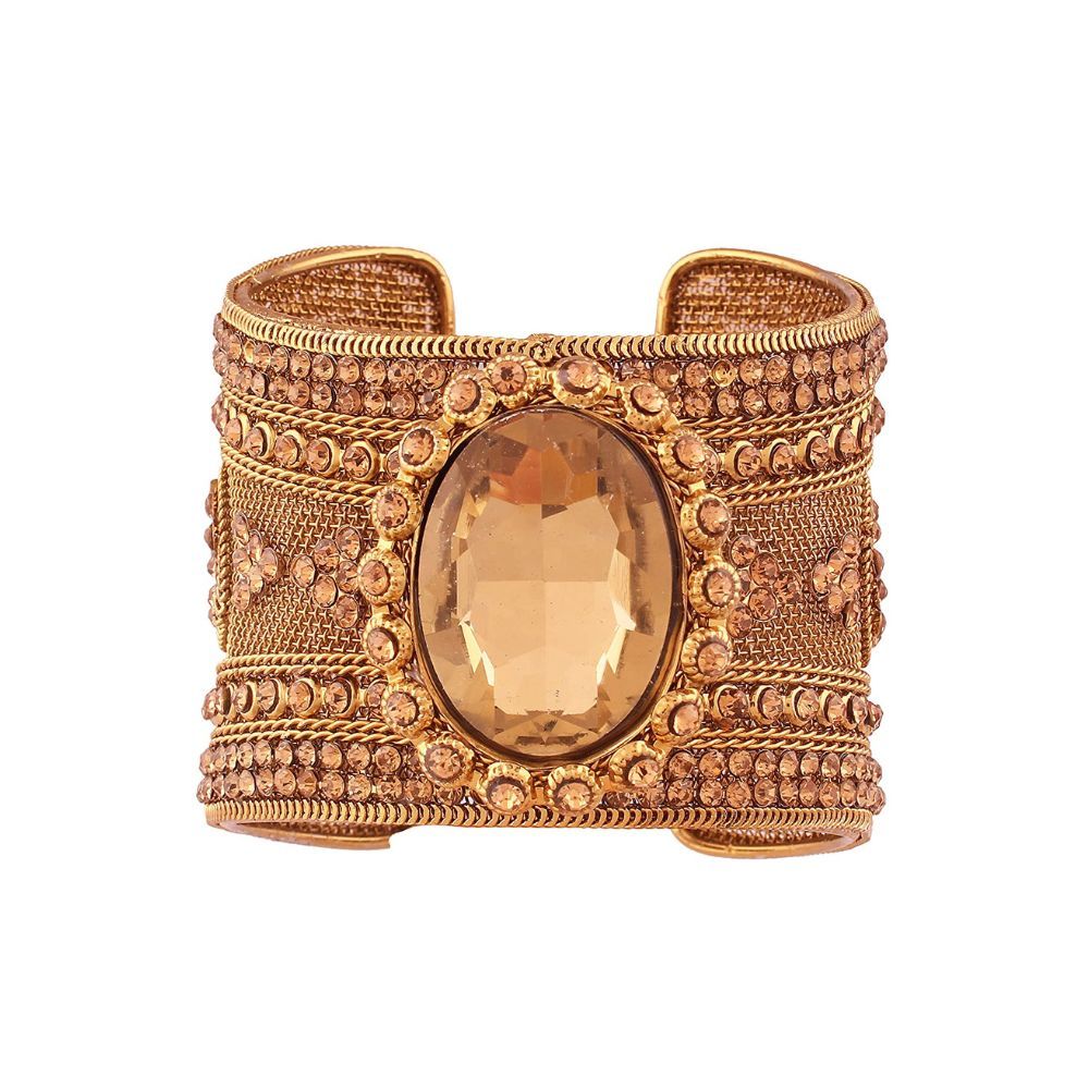 I Jewels Gold Plated Traditional Fancy Kada Bracelet Bangles for Women (ADB150)