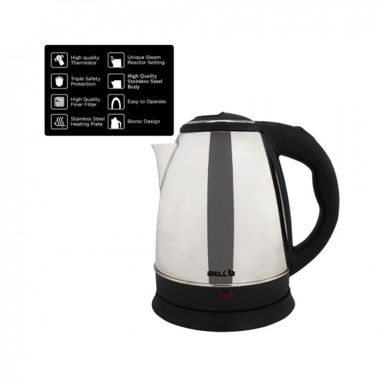 IBELL Sek18L Stainless Steel Electric Kettle 18 liter 1800W Auto Cut-Off Feature Silver 1800 Watts
