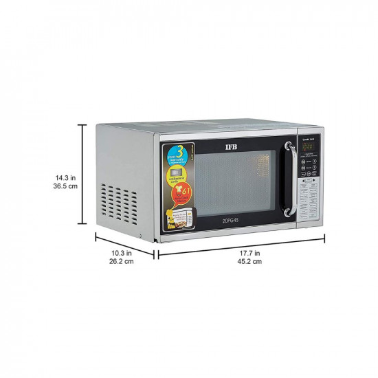 IFB 20 L Grill Microwave Oven 20PG4S Black  Silver With Starter Kit