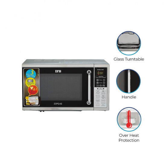 IFB 20 L Grill Microwave Oven 20PG4S Black  Silver With Starter Kit