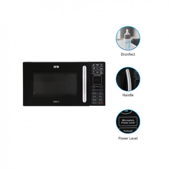 IFB 25 L Convection Microwave Oven 25BC3 Black Oil Free Cooking With Starter Kit