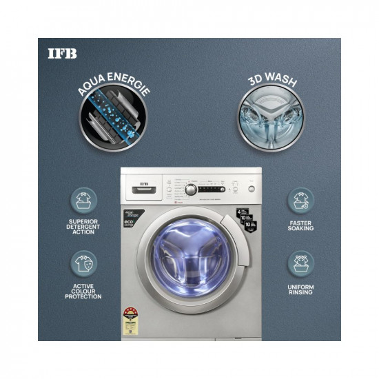 IFB 6 Kg 5 Star Front Load Washing Machine 2X Power Steam (DIVA AQUA SXS 6008, Silver, In-built Heater, 4 years Comprehensive Warranty)