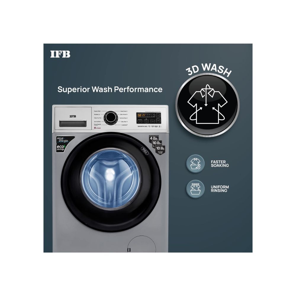 IFB 6.5 kg 5 Star 2X Power Steam Hard Water Wash Fully Automatic Front Load Silver (SENORITA SXS 6510)