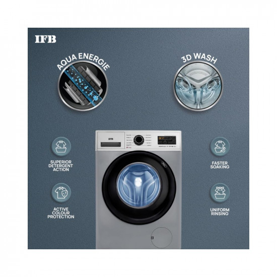 IFB 6.5 Kg 5 Star Front Load Washing Machine 2X Power Steam (SENORITA SXS 6510, Silver & Black, In-built Heater, 4 years Comprehensive Warranty)