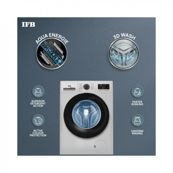 IFB 7 Kg 5 Star Front Load Washing Machine 2X Power Steam SERENA ZSS 7010 Silver  Black In-built Heater 4 years Comprehensive Warranty