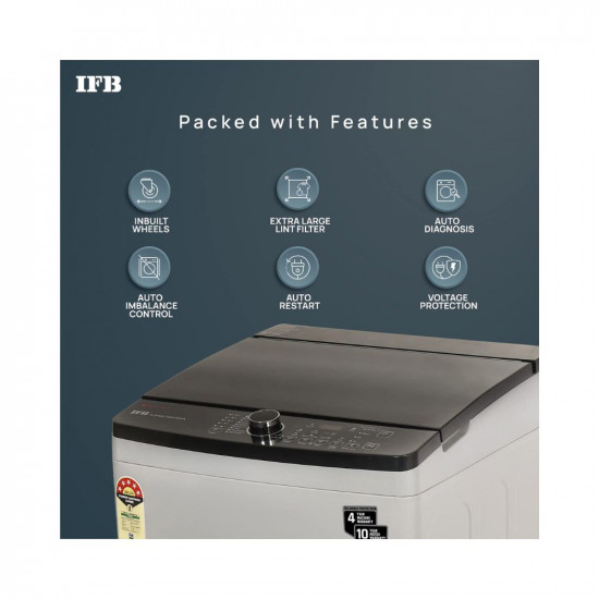 IFB 70 Kg Fully-Automatic Top Loading Washing Machine TL-SPGS 70 KG Aqua Medium Grey 2X Power Steam 4 Years Comprehensive Warranty