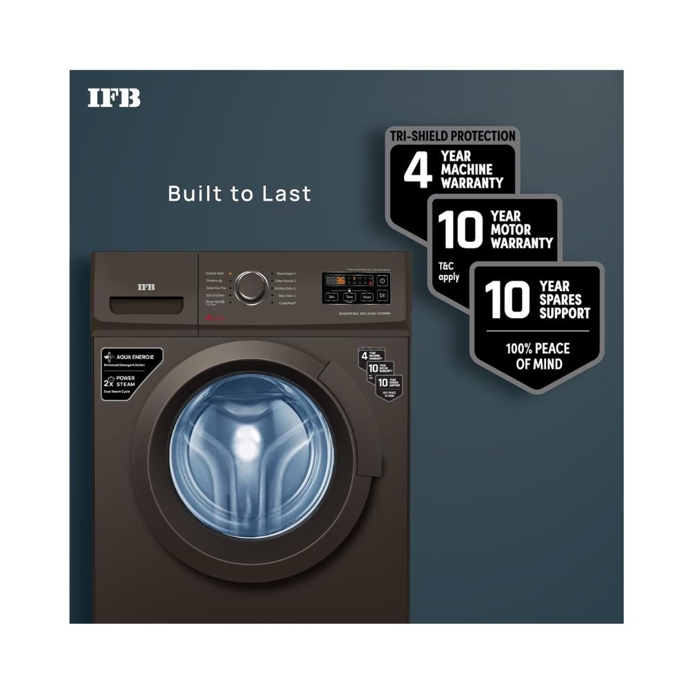 IFB 8 Kg 5 Star AI Powered Fully Automatic Front Load Washing Machine 2X Power Steam SENATOR NEO MXS 8012 2023 Model Mocha In-built Heater 4 years Comprehensive Warranty