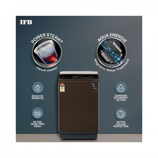 IFB 8.0 Kg Fully-Automatic Top Loading Washing Machine (TL-SBRS 8.0 KG Aqua, Brown, 2X Power Steam, 4 Years Comprehensive Warranty)
