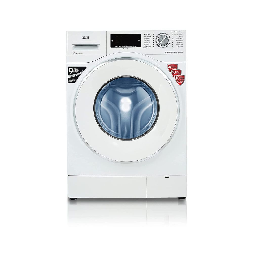 IFB 8.5 kg 5 Star Fully-Automatic Front Loading Washing Machine (EXECUTIVE PLUS VX ID, White, In-Built Heater, 4D Wash technology)