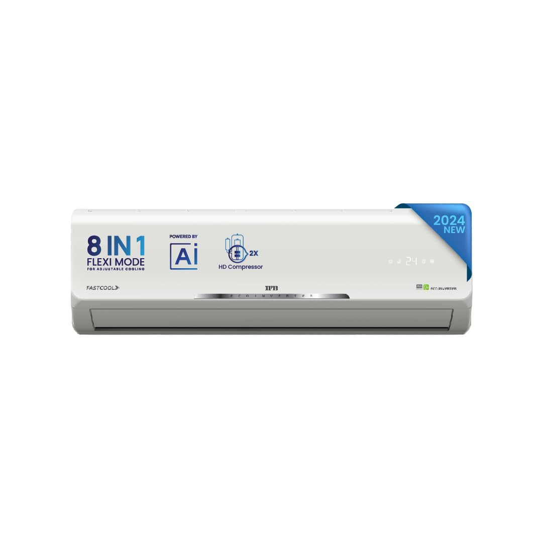 IFB AI Convertible 8-in-1 Cooling 2024 Model 1 Ton 3 Star Split Inverter AC With Heavy Duty Cooling at 55 Degrees - Ivory White CI1333E113GN1 Copper Condenser