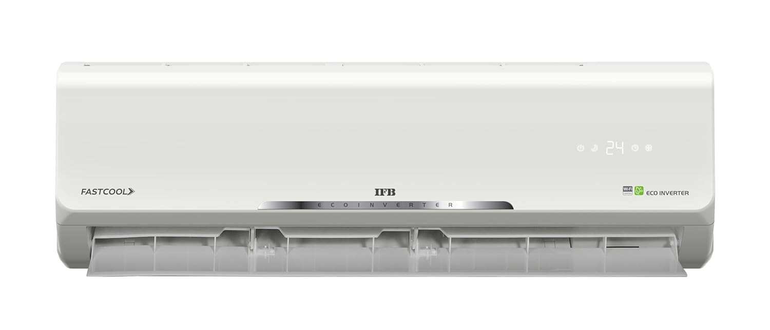 IFB AI Convertible 8-in-1 Cooling 2024 Model 1 Ton 3 Star Split Inverter AC With Heavy Duty Cooling at 55 Degrees - Ivory White CI1333E113GN1 Copper Condenser