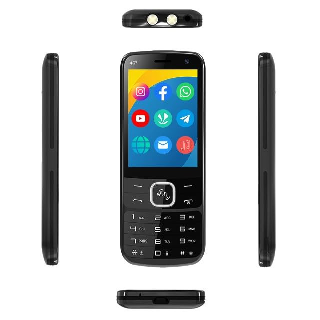 IKALL K333  4G Touch  Type Mobile with 28 HD Display 2GB RAM 16GB Storage 3000mAh Battery WiFi and Pre-Loaded Apps Like Whatsapp Facebook Instagram  YouTube Midnight Black