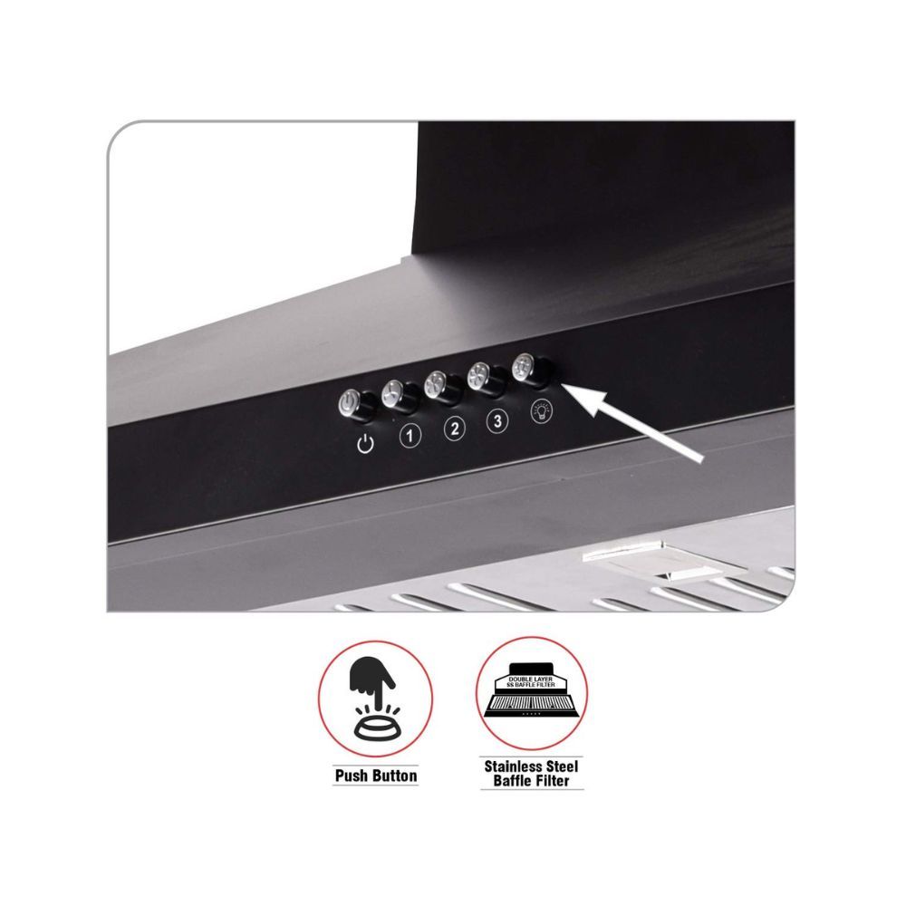 INALSA 60 cm 1150 m3hr Kitchen Chimney Classica 60BKBF