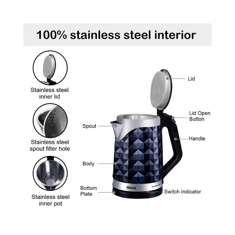 INALSA Designer Electric Kettle Double Wall 18L