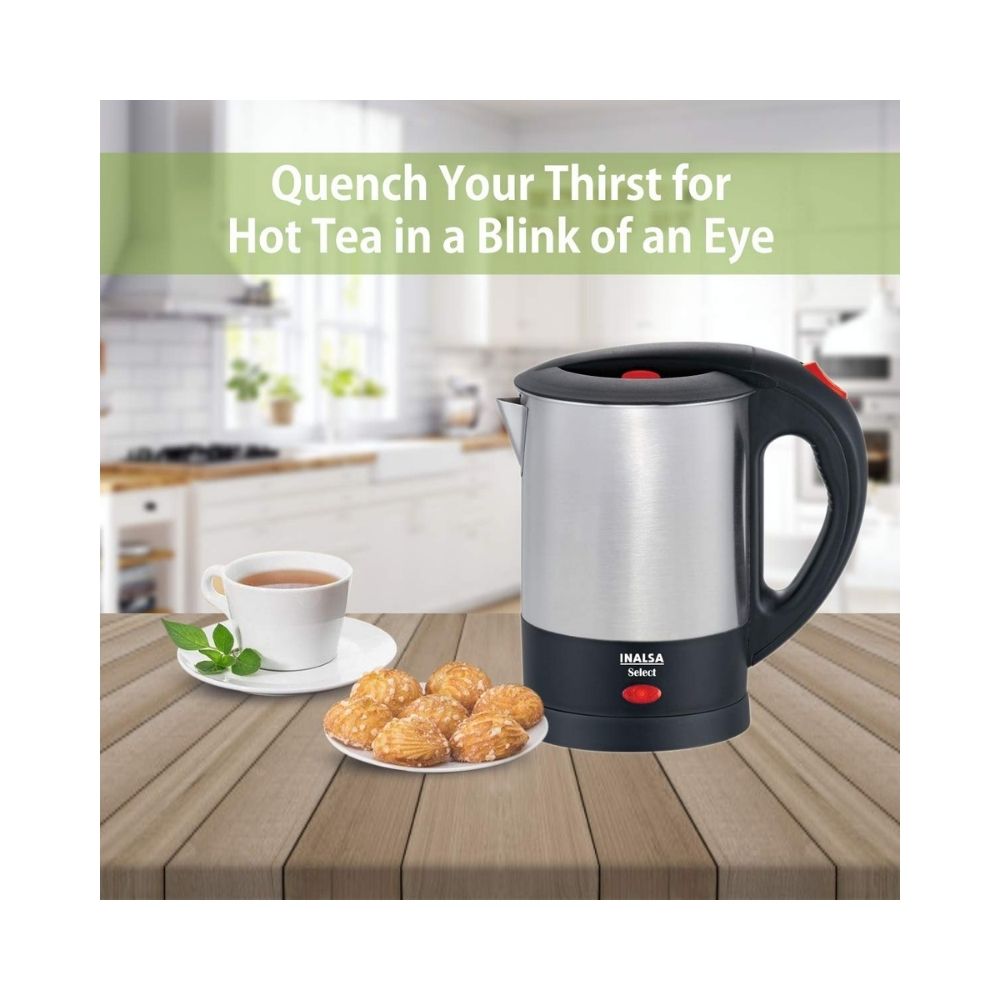 Inalsa Electric Kettle Select-1350W with 1 Litre Capacity Silver