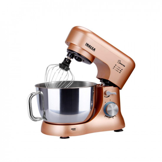 INALSA Stand Mixer Kratos-1000W  100 Pure Copper Motor 5L SS Bowl 8 Speed Control