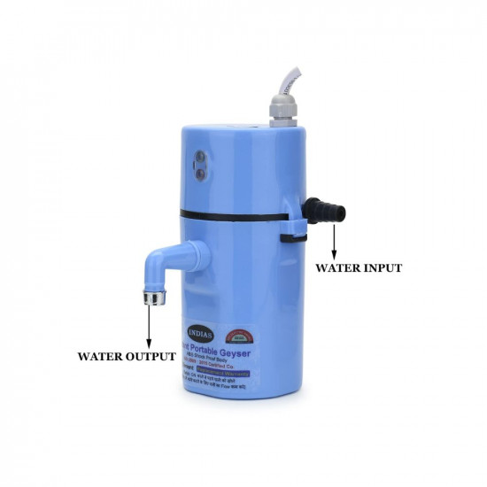 INDIAS Electro-Instant Water geyser A.B.S. Body Shock Proof Can be used in bathroom, kitchen, wash area, hotels, hospital etc.