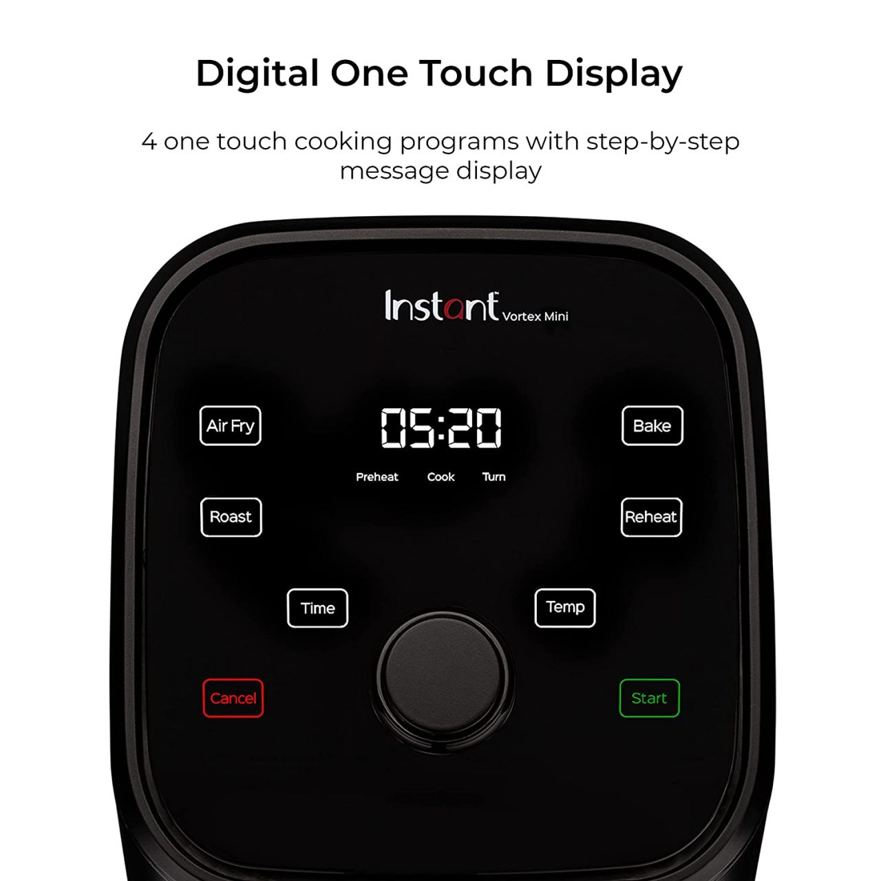 Instant Pot Air Fryer Vortex 2QT Touch Control Panel