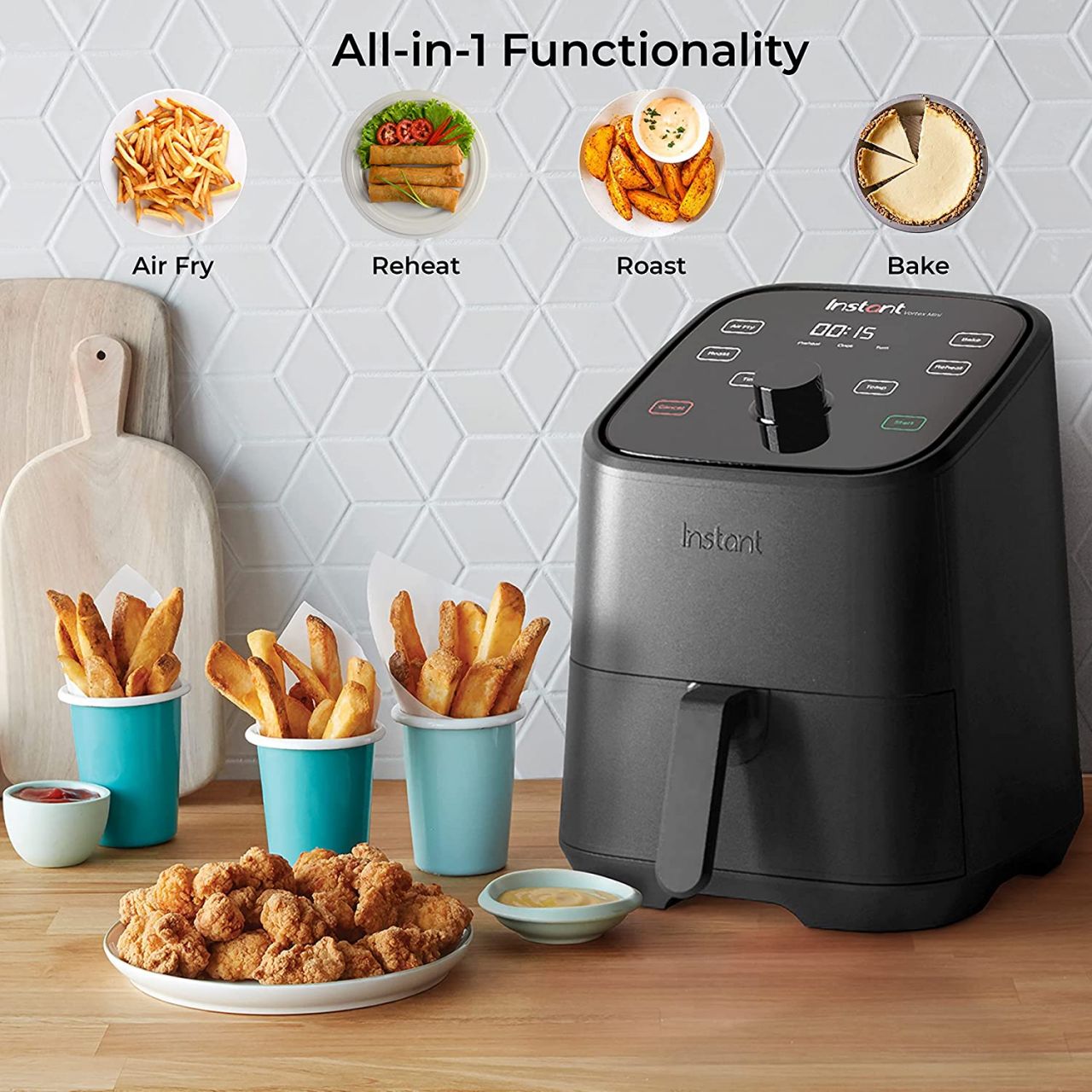 Instant Pot Air Fryer Vortex 2QT Touch Control Panel