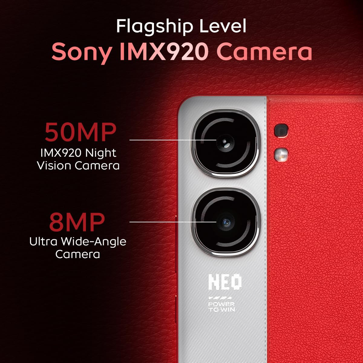 iQOO Neo9 Pro 5G Fiery Red 8GB RAM 128GB Storage  Snapdragon 8 Gen 2 Processor  Supercomputing Chip Q1  Flagship Level Sony IMX920 Camera