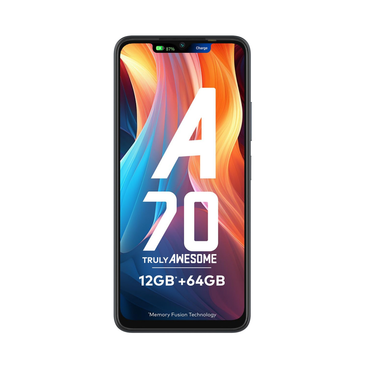 itel A70 4GB RAM 64GB ROM Upto 12GB RAM with Memory Fusion  13MP Dual Rear Camera  8MP Front Camera  5000mAh with Type-C  Dynamic Bar  Side Fingerprint  Octa-Core Processor  Starlish Black
