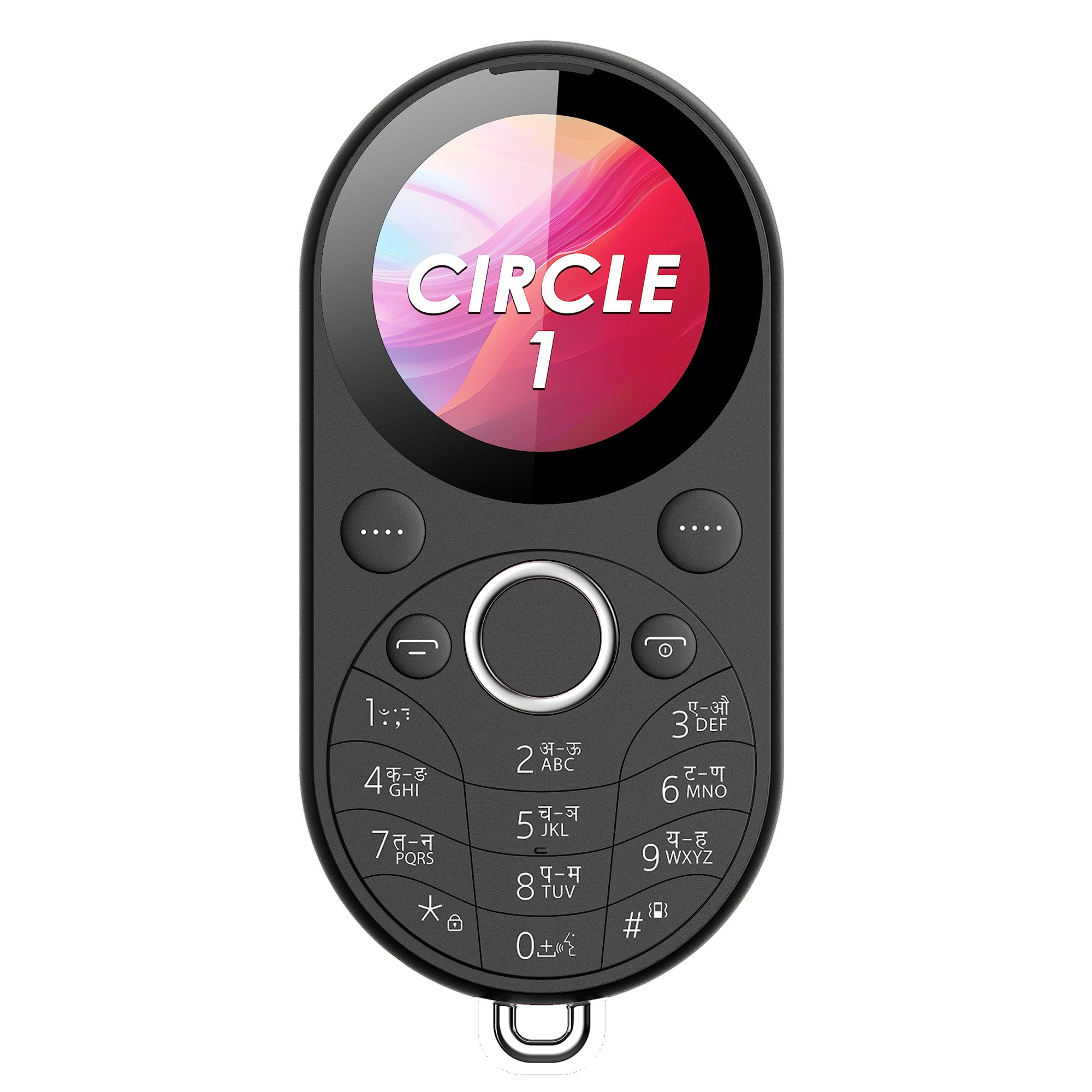 itel Circle 1  Unique Design with Round Screen Mobile Phone  500mAh Battery  132 Display BT Call  Black