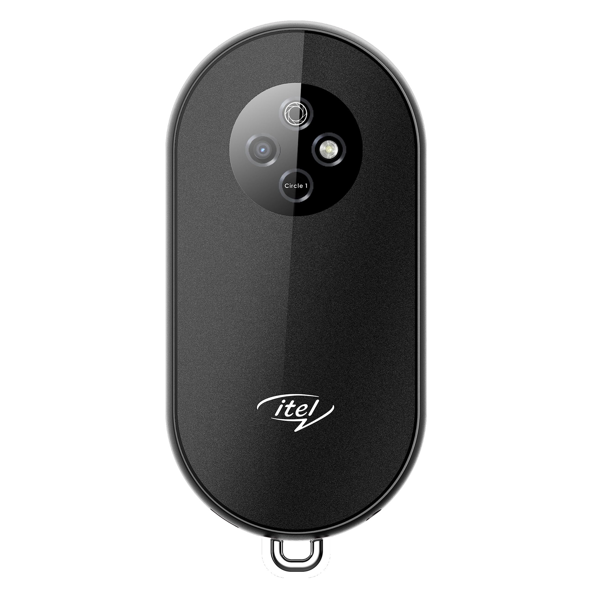 itel Circle 1  Unique Design with Round Screen Mobile Phone  500mAh Battery  132 Display BT Call  Black